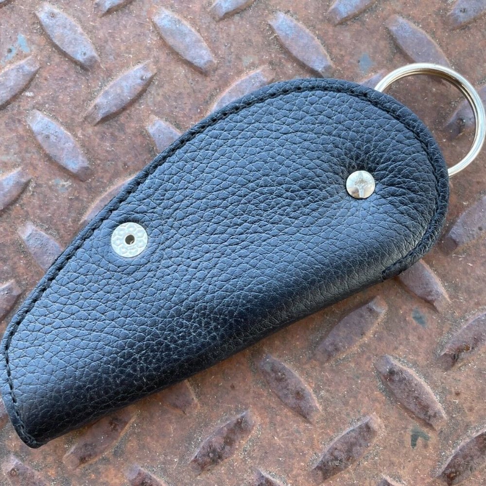 Handmade Keys Holder Leaf Shape Genuine Leather black keychain Key Rings Keyfob